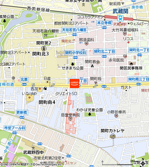 まいばすけっと関町北3丁目店付近の地図